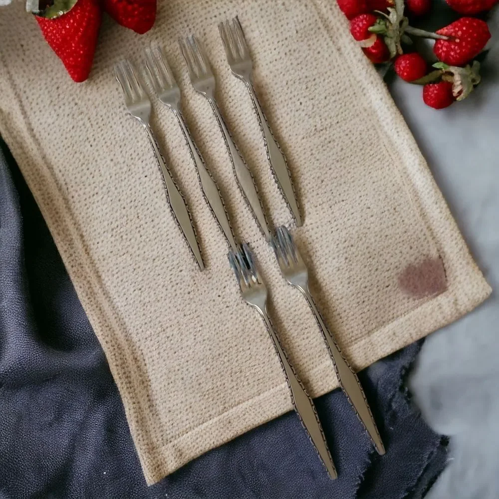 Regent Japan Cocktail Fork Set 6 Seafood Demitasse Stainless Steel Appetizer MCM